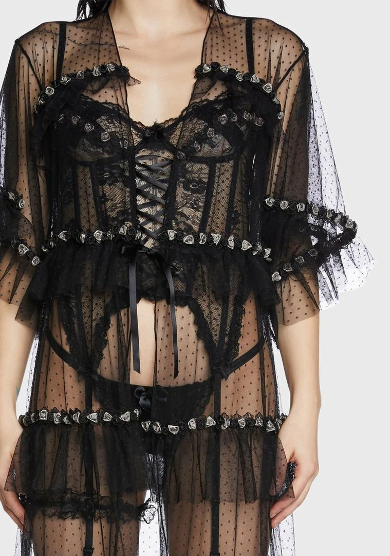 Flash Sale ๐ Unholy Midnight Honeymoon Sheer Robe ๐ 3 Unholy Midnight Honeymoon Sheer Robe