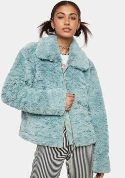 Noize Outerwear Serena Short Length Faux Fur Coat