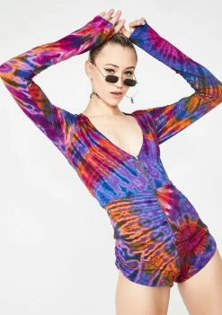 Elsie & Fred Python Punch Long Sleeve Playsuit