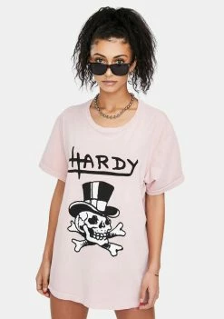 Ed Hardy Tops Soft Pink Graphic Tee
