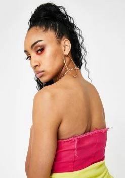 Top 10 π Elsie & Fred Marissa Hot Pink Denim Bustier Tops β 9 Elsie & Fred Marissa Hot Pink Denim Bustier Tops