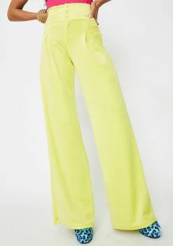 Elsie & Fred Bottoms Riot Velour Wide Leg Pants