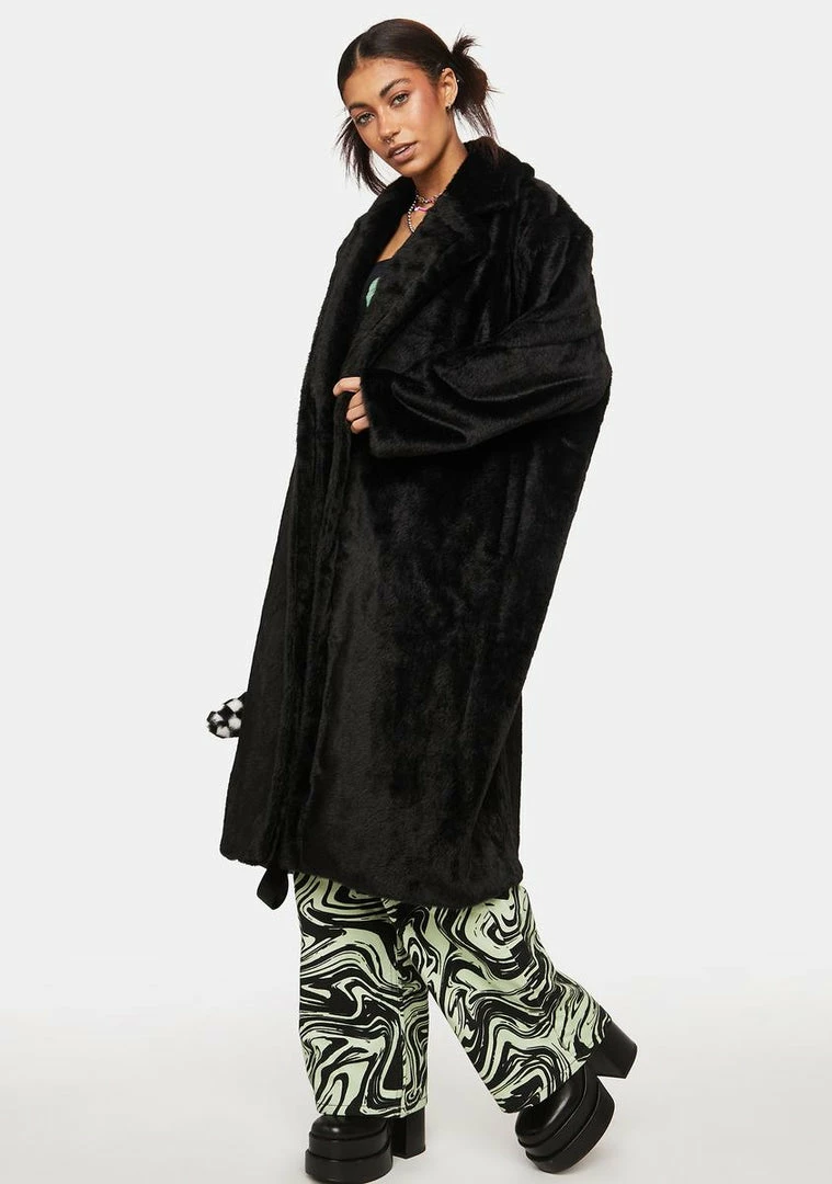 Wholesale ❤️ Noize Outerwear Black Estelle Faux Fur 🧥 Coat 🥰 4 Noize Outerwear Black Estelle Faux Fur Coat