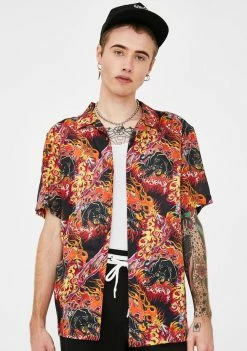 Ed Hardy Fire Panther Button Up Shirt