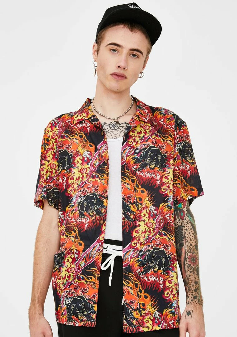 Wholesale β Ed Hardy Fire Panther Button Up π Shirt π― 3 Ed Hardy Fire Panther Button Up Shirt