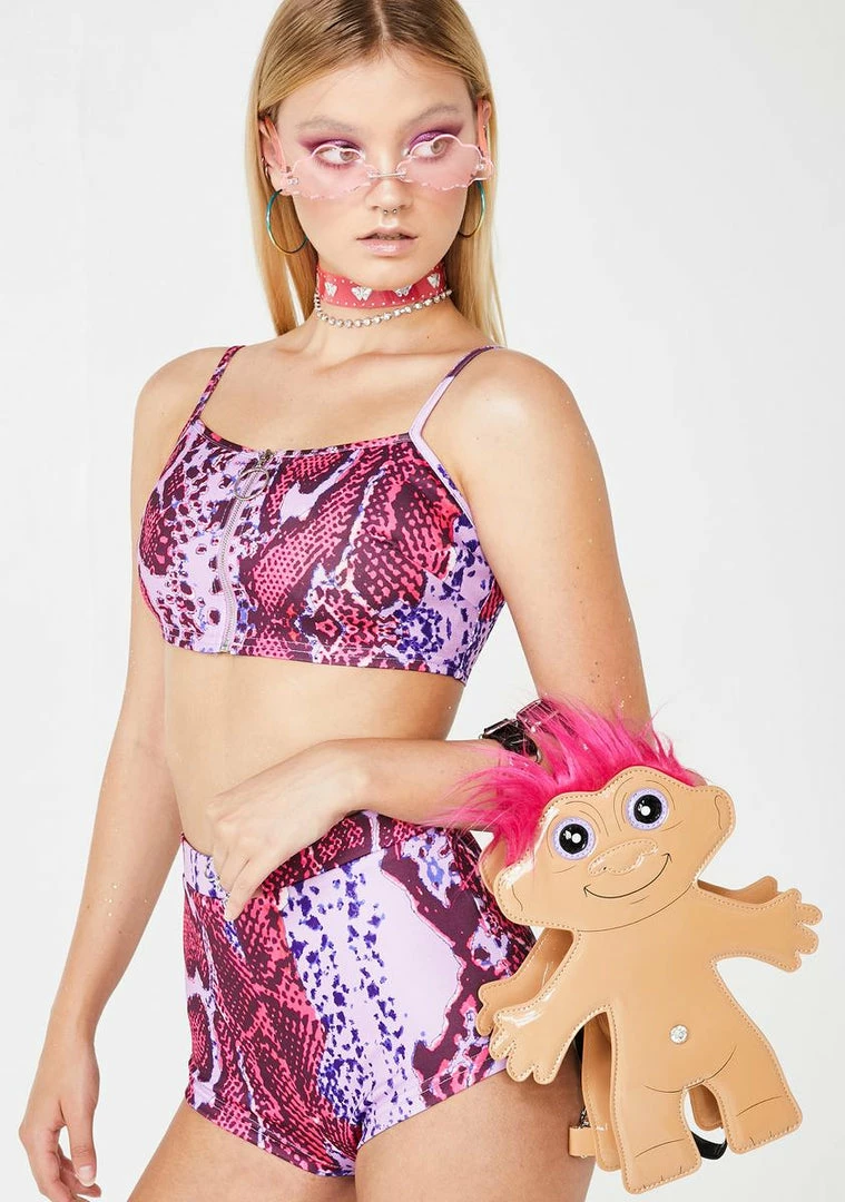 Promo ๐ Elsie & Fred Tops Rodeo Pink Snakeskin Crop Top ๐ 4 Elsie & Fred Tops Rodeo Pink Snakeskin Crop Top