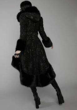 Hot Sale โจ Unholy Haunted Hills Brocade High-Low ๐งฅ Coat Faux Fur ๐งฅ Coats ๐ 9 Unholy Haunted Hills Brocade High-Low Coat Faux Fur Coats
