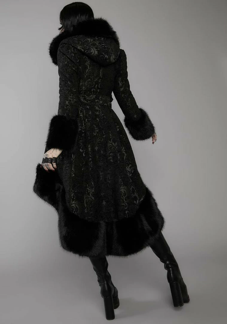 Hot Sale โจ Unholy Haunted Hills Brocade High-Low ๐งฅ Coat Faux Fur ๐งฅ Coats ๐ 6 Unholy Haunted Hills Brocade High-Low Coat Faux Fur Coats