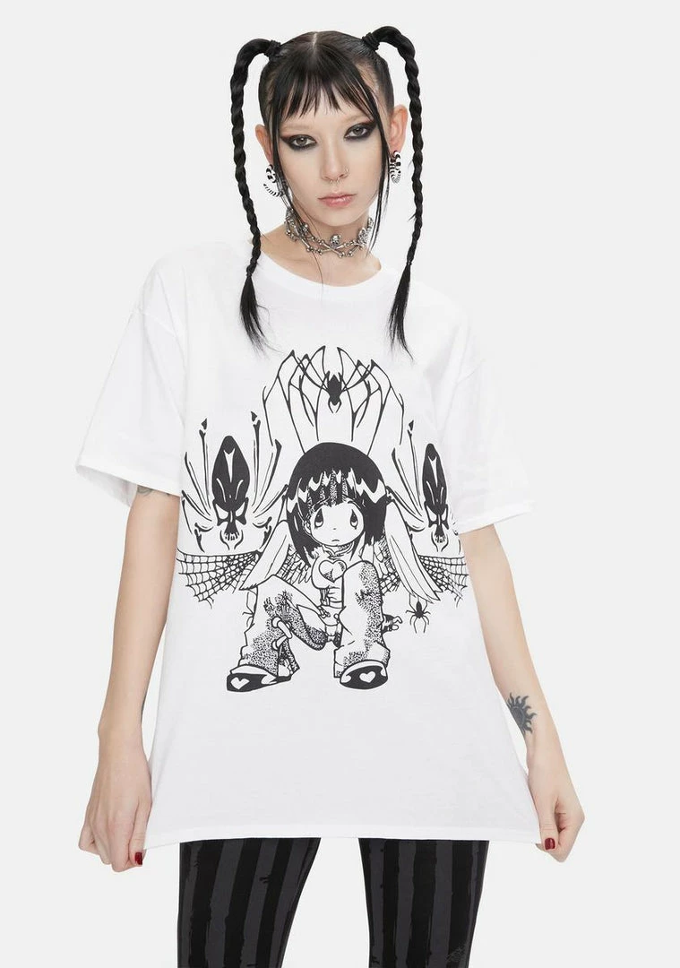 Cheap ๐ DAMAGE Tops X Yenta Yen Graphic Tee โจ 3 DAMAGE Tops X Yenta Yen Graphic Tee