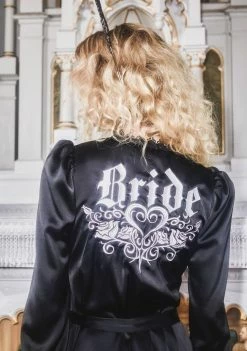 Unholy Awaited Arrival Satin Robe Lace Robes