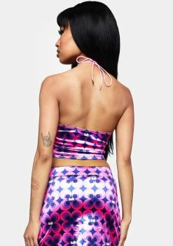 Buy ๐ฏ Elsie & Fred Betty Blue Keyhole Halter Crop Top ๐ 9 Elsie & Fred Betty Blue Keyhole Halter Crop Top