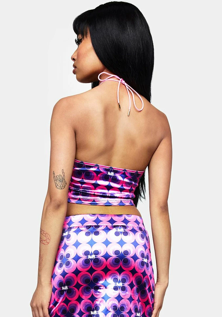 Buy ๐ฏ Elsie & Fred Betty Blue Keyhole Halter Crop Top ๐ 6 Elsie & Fred Betty Blue Keyhole Halter Crop Top