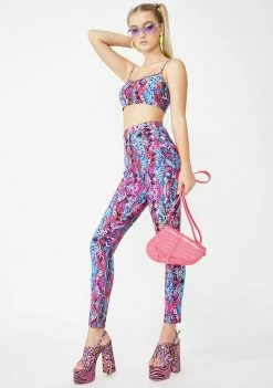 Elsie & Fred Bottoms Rodeo Blue Snakeskin Print Leggings