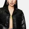 Noize Outerwear Victoria Vegan Leather Crop Jacket