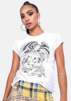 Ed Hardy Tops Off White Tie Dye Graphic Tee