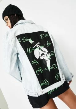 Cheap π Ed Hardy Outerwear Skull Dagger Painted Denim Jacket β¨ 9 Ed Hardy Outerwear Skull Dagger Painted Denim Jacket