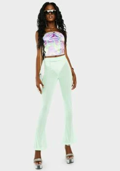 Hot Sale โญ Elsie & Fred Chiquitita Mint Mesh Flare Pants Bottoms ๐ 8 Elsie & Fred Chiquitita Mint Mesh Flare Pants Bottoms