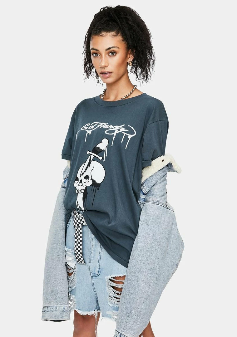 Discount π₯ Ed Hardy Charcoal Graphic Tee π― 4 Ed Hardy Charcoal Graphic Tee