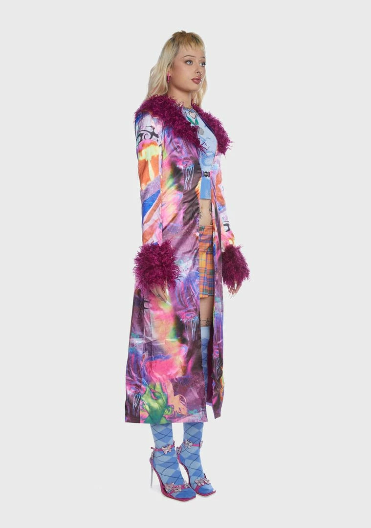 Best reviews of 💯 Elsie & Fred Pleasure Print Satin Marla Maxi Jacket Trench 🧥 Coats 😉 5 Elsie & Fred Pleasure Print Satin Marla Maxi Jacket Trench Coats
