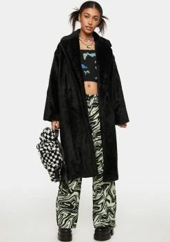 Wholesale ❤️ Noize Outerwear Black Estelle Faux Fur 🧥 Coat 🥰 8 Noize Outerwear Black Estelle Faux Fur Coat
