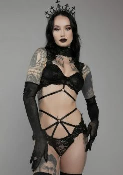 Unholy Twilight Kisses 3-Piece Lingerie Set Bondage