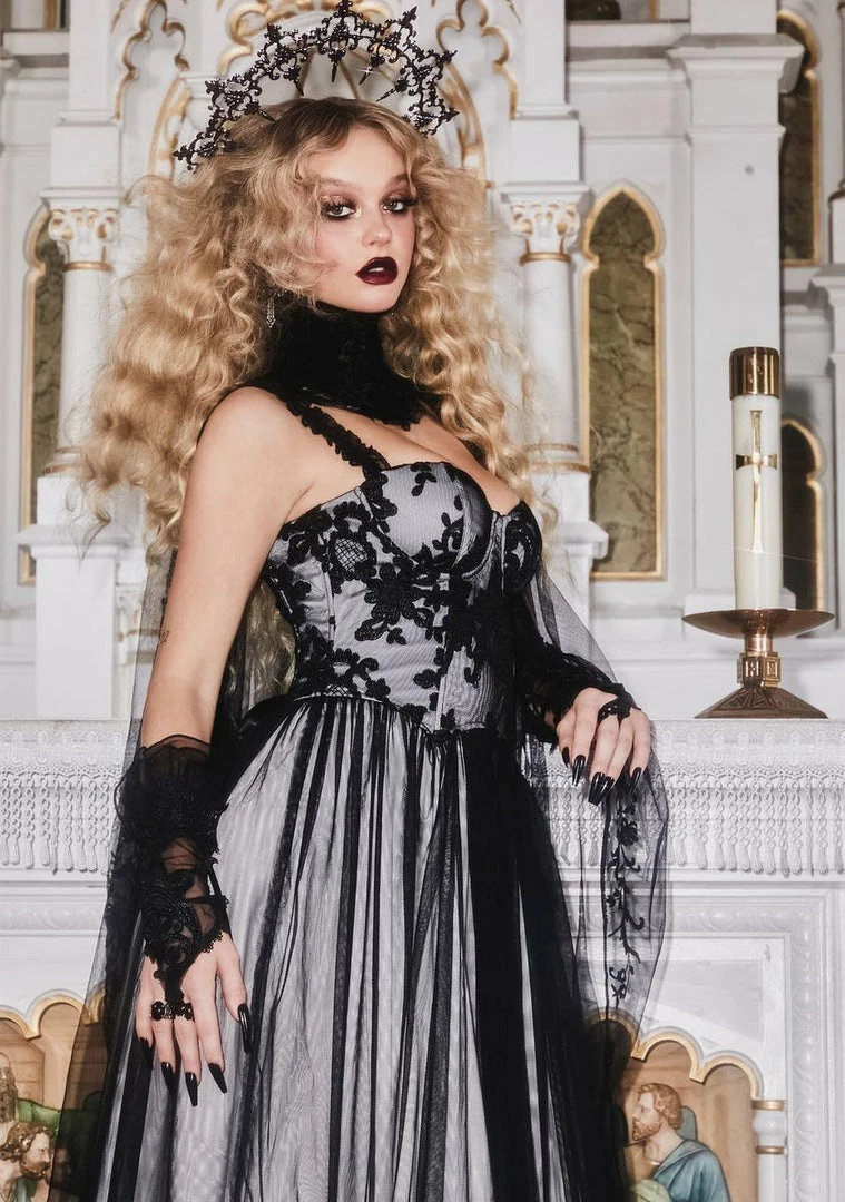 Promo โ๏ธ Unholy Dark As Night Tulle Maxi ๐ Dress โ 5 Unholy Dark As Night Tulle Maxi Dress