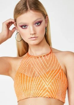 Elsie & Fred Tops Walking In Memphis Glitter Halter Top