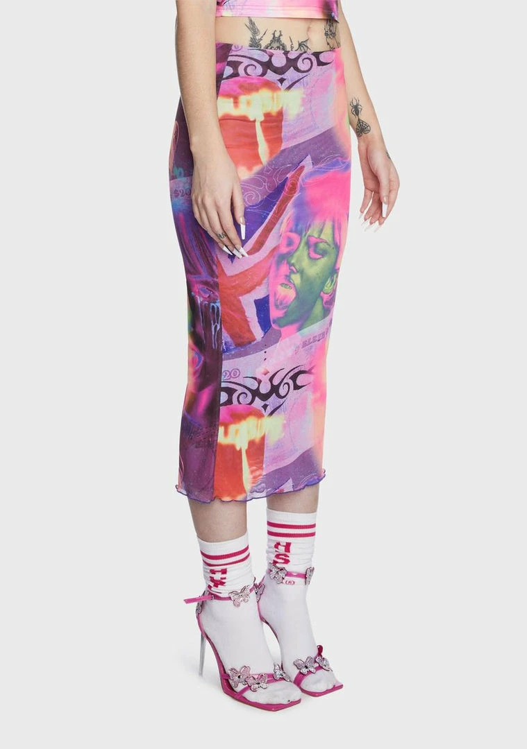Wholesale ๐งจ Elsie & Fred Pleasure Print Mesh Midi ๐ Skirt ๐งจ 4 Elsie & Fred Pleasure Print Mesh Midi Skirt