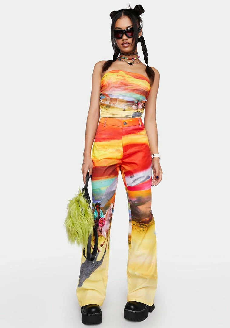 Cheap ๐ Elsie & Fred Rawhide Cowboy Print Mesh Layered Tube Top ๐ 4 Elsie & Fred Rawhide Cowboy Print Mesh Layered Tube Top