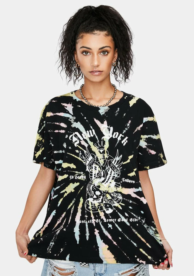 Coupon 🎁 Ed Hardy Black Tie Dye Tee Tops 🛒 3 Ed Hardy Black Tie Dye Tee Tops