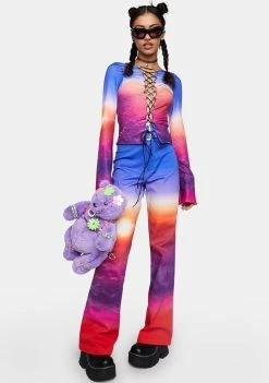 Elsie & Fred Twilight Lace-Up Front Top