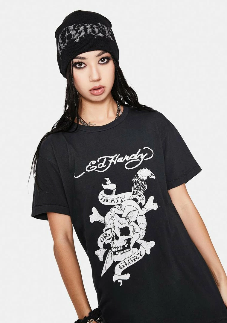 Cheap ๐ Ed Hardy Tops Death Or Glory Skull Graphic Tee ๐ 3 Ed Hardy Tops Death Or Glory Skull Graphic Tee