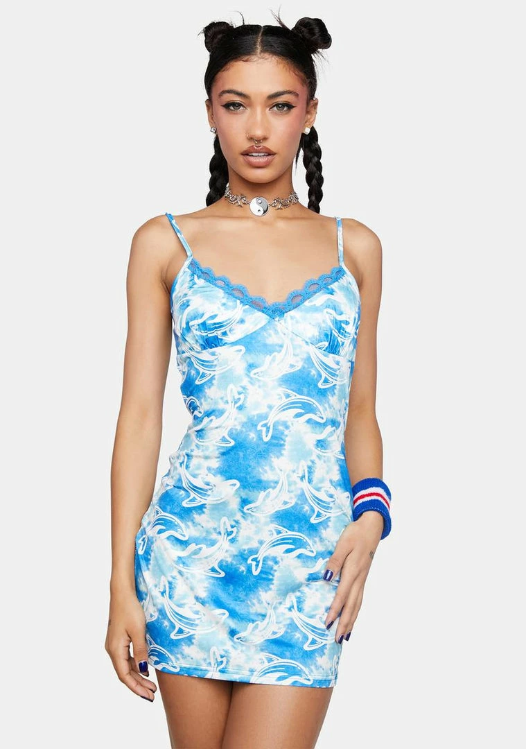 Cheapest 👍 Elsie & Fred 👚 Shirt 👗 Dress Flipper Batik Tie Dye Dolphin Print Cami 👗 Dress 🔥 2 Elsie & Fred Shirt Dress Flipper Batik Tie Dye Dolphin Print Cami Dress