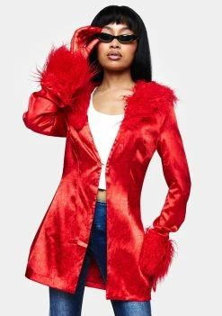 Elsie & Fred Outerwear Red Hot Marla Jacquard Jacket