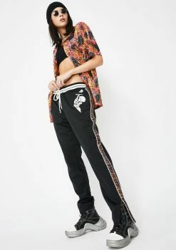 Ed Hardy Bottoms Slim Fit Tiger Stripe Track Pants
