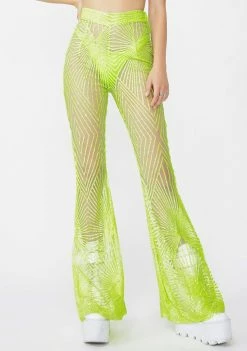 Elsie & Fred Memphis Lime Sheer Glitter Flares Bottoms