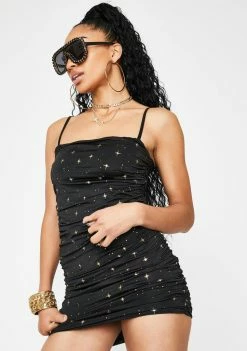Elsie & Fred Carrie Black Ruched Mini Dress