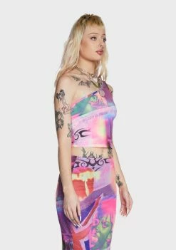 Buy ๐ Elsie & Fred Pleasure Print Asymmetric Top ๐งจ 10 Elsie & Fred Pleasure Print Asymmetric Top