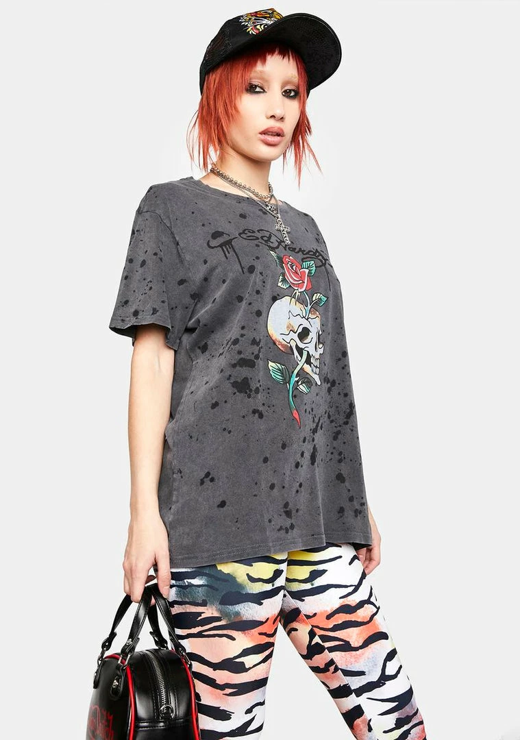 Best deal ๐งจ Ed Hardy Charcoal Splatter Graphic Tee ๐ 4 Ed Hardy Charcoal Splatter Graphic Tee