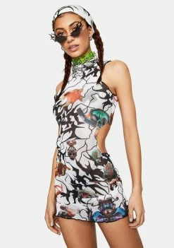 DAMAGE Dresses White Cutout Mini Dress