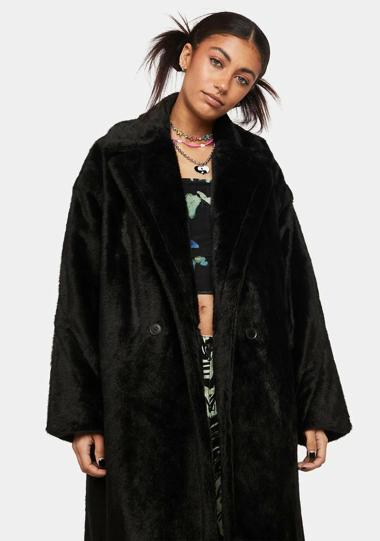 Wholesale ❤️ Noize Outerwear Black Estelle Faux Fur 🧥 Coat 🥰 3 Noize Outerwear Black Estelle Faux Fur Coat