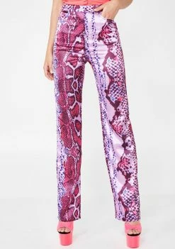 Elsie & Fred Rodeo Satin Pink Straight Leg Trousers