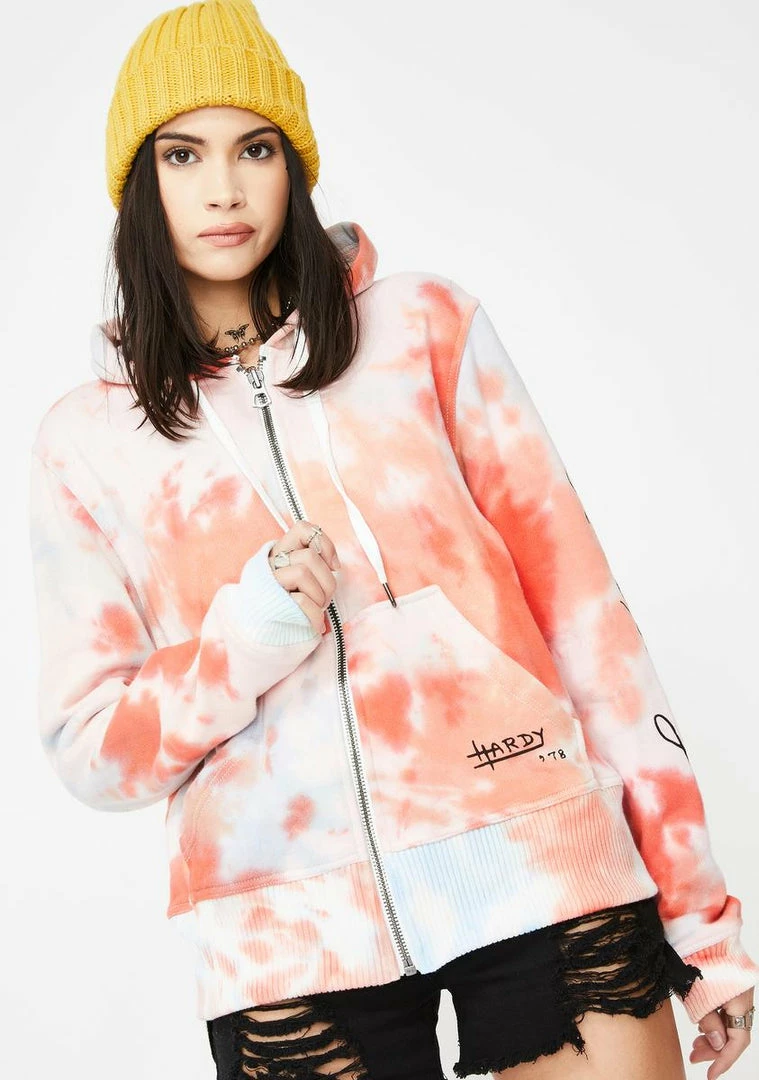 Best Sale 🧨 Ed Hardy Panther Roses Tie Dye Hoodie Outerwear ❤️ 6 Ed Hardy Panther Roses Tie Dye Hoodie Outerwear