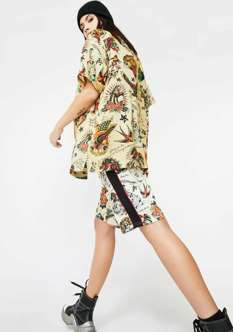 Deals ๐ Ed Hardy Printed Camp Button Up ๐ Shirt ๐ 6 Ed Hardy Printed Camp Button Up Shirt