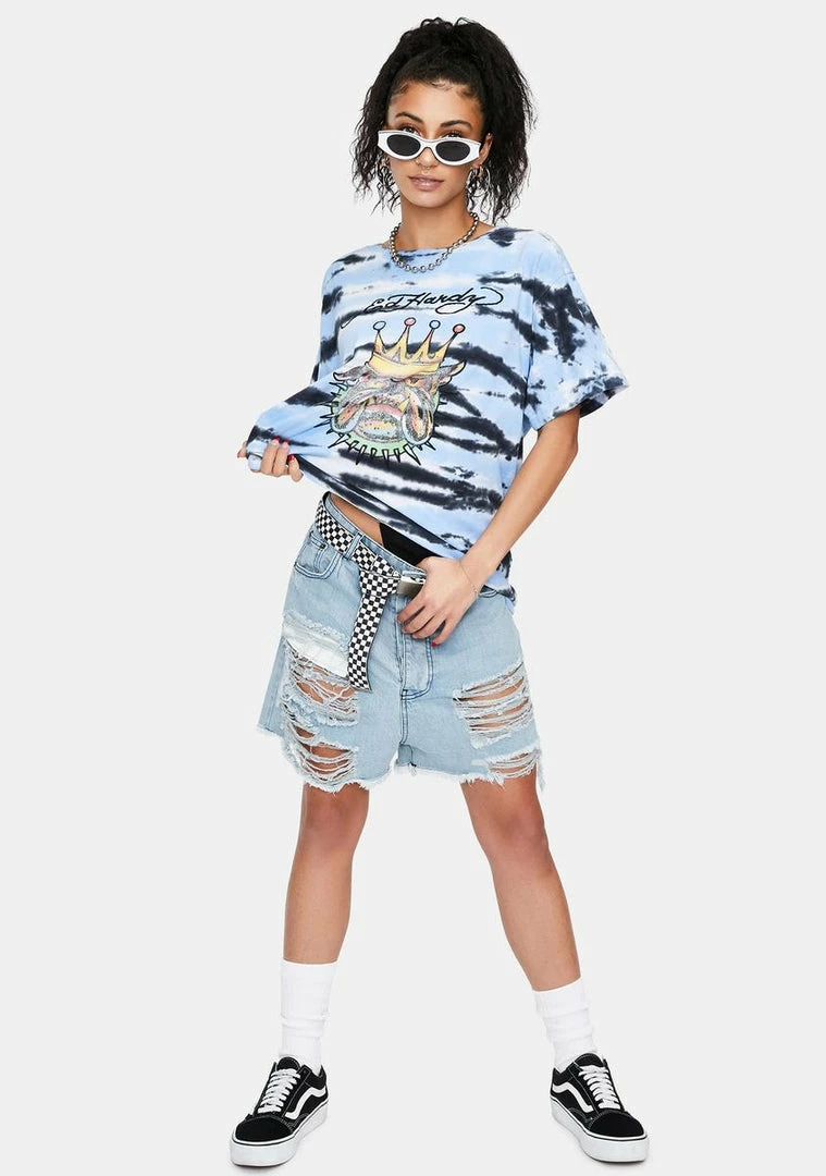 Buy ⌛ Ed Hardy Tops Blue Tie Dye Tee ✔️ 5 Ed Hardy Tops Blue Tie Dye Tee