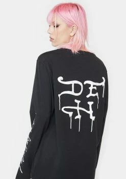 Ed Hardy Rhinestone Death Or Glory Long Sleeve Tee Tops