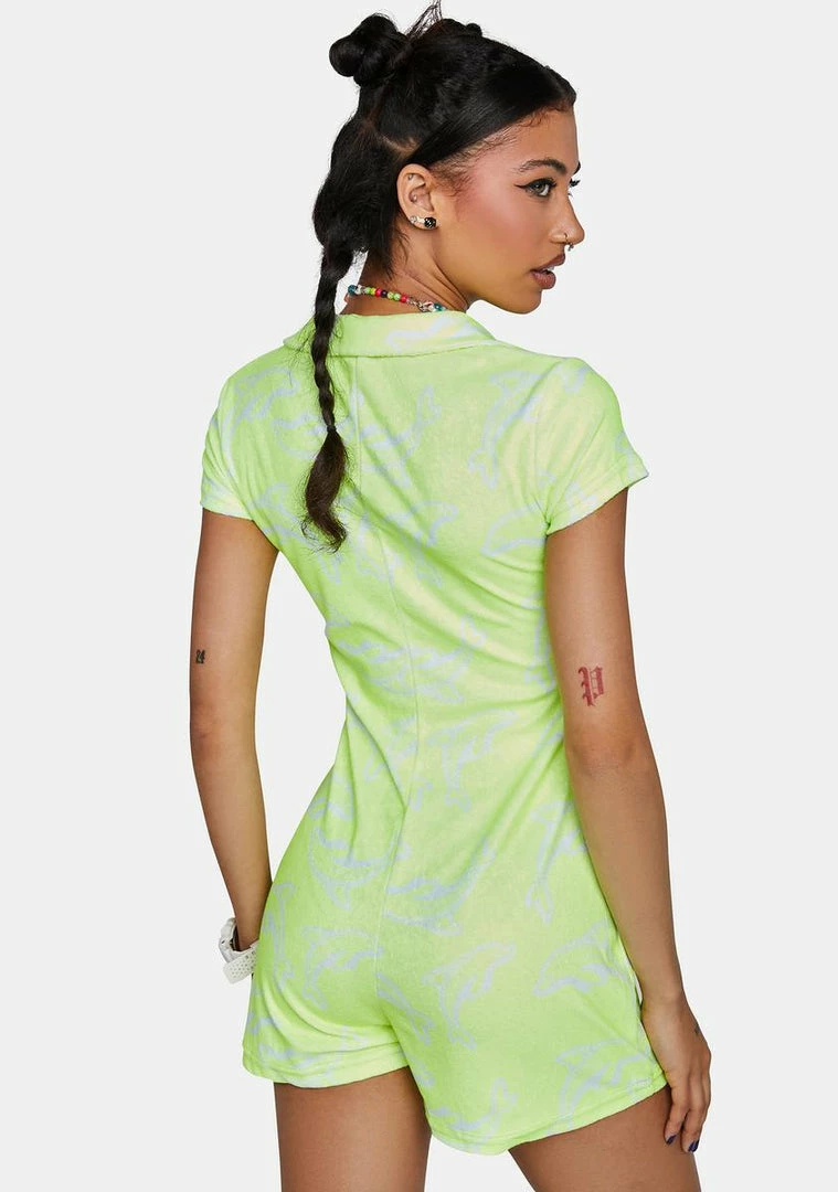 Best deal ⭐ Elsie & Fred Flipper Dolphin Print Toweling Playsuit 😍 5 Elsie & Fred Flipper Dolphin Print Toweling Playsuit