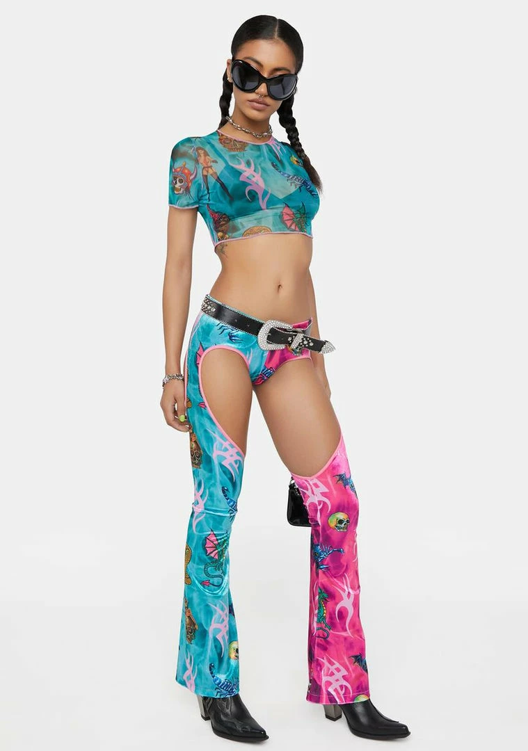 Brand new 🤩 DAMAGE Heart Flare Pants 😉 4 DAMAGE Heart Flare Pants