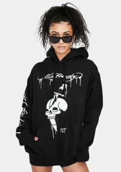 Ed Hardy Tops Dagger Skull Hoodie