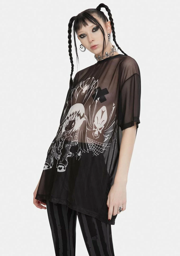 Outlet ๐งจ DAMAGE X Yenta Yen Mesh Graphic Tee โจ 4 DAMAGE X Yenta Yen Mesh Graphic Tee